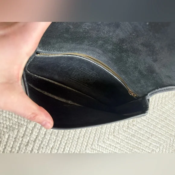 Vintage Coach Dinky Crossbody Bag Black Leather Turlock - Picture 8 of 10